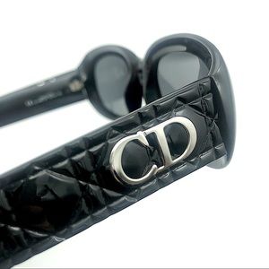 Vintage DIOR Black Quilted Sunglasses with CD Logo